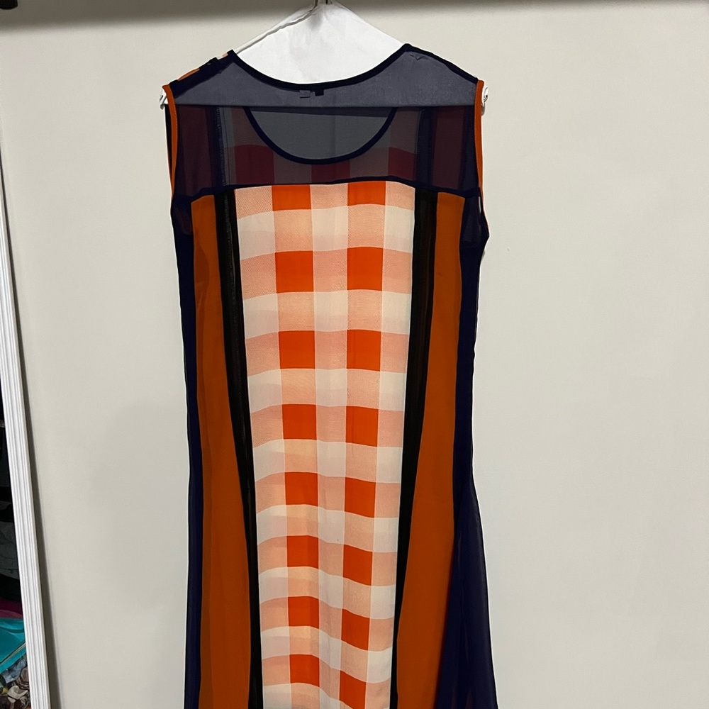 Indian Pakistani kurta tunic dress blue orange white